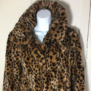 Leopard Faux Fur Jacket by Gallery Petites Size S